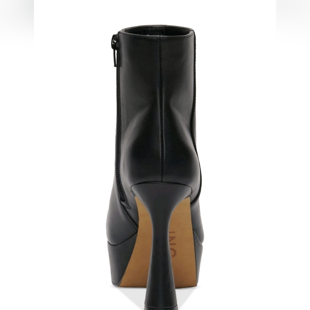 INC Womens Black 1-1/2" Platform Comfort Alize Round Toe Stiletto Booties 10 M